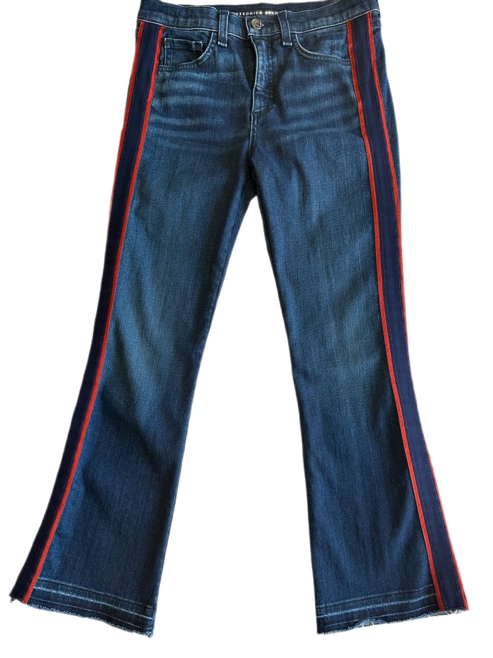 Veronica Beard Carolyn Baby Boot Tuxedo Stripe Jeans Size 26